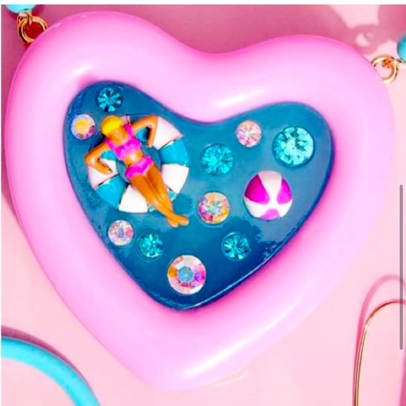 🌊 Betsey Johnson Pool Party Necklace & Mismatched Pool Party Earrings NWT - Picture 2 of 7